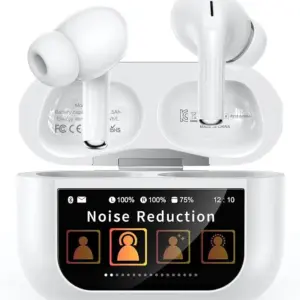 Wireless Earbuds, Bluetooth 5.4 Ear Buds with Multifunctional Touch Screen, ANC/ENC Noise Cancelling Headphones with 48H Playtime, Bass Stereo Sound, for Laptop, Android/iOS, Pad