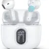 Wireless Earbuds Bluetooth 5.3 Headphones 42 Hrs Playtime with LED Display, HiFi Stereo Wireless Earphones with 4 ENC Noise Cancelling Mics, IPX7 Waterproof Ear Buds for iOS and Andorid White