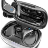 Wireless Earbuds Bluetooth Headphones 80Hrs Playtime Ear Buds IPX7 Waterproof Sports Earphones Wireless Charging Case Over-Ear Earhooks Headest - Black