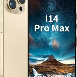 A14ProMax Unlocked Android Smartphone 6GB+256GB, 6.8" HD+ Display, 50MP+24MP Dual Camera, 6800mAh Battery, 5G Dual SIM, 128GB Expandable (Gold)